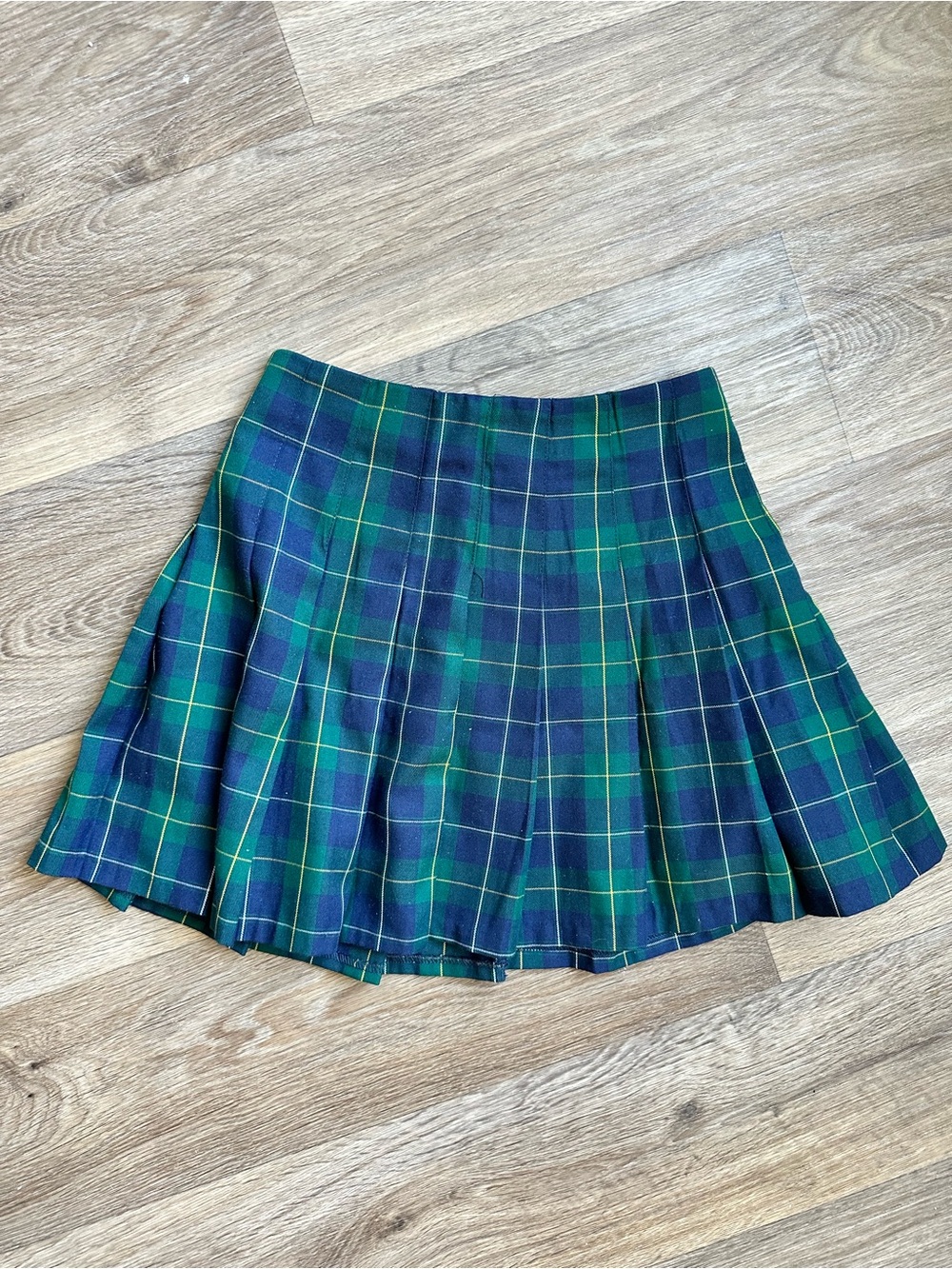 Divided by H&M Plaid Pleated Mini Skirt Women’s Size‎ 2 Green Blue Preppy Y2K￼